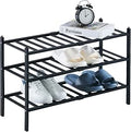 Dikolre 3-Tier Bamboo Shoe Rack Organizer for Entryway - Stackable