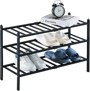 Dikolre Bamboo Shoe Rack Organizer for Closet Entryway Storage