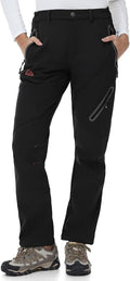 Women's Fleece Lined Softshell Ski Snow Pants - Warm Waterproof
