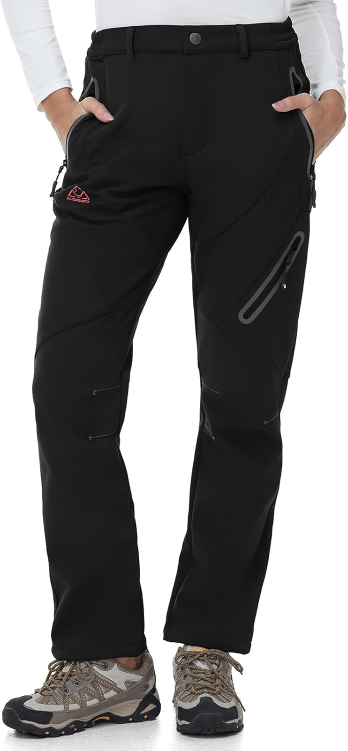 TBMPOY Women's Fleece Lined Ski Snow Pants for Winter Sports