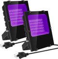 300W Black Lights Outdoor Flood Light 2 Pack - High Power UV 395nm