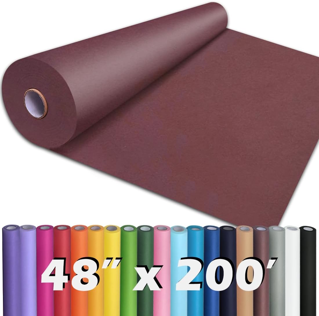 PerkHomy 48in x 200in Wine Red Kraft Paper Roll for Crafts