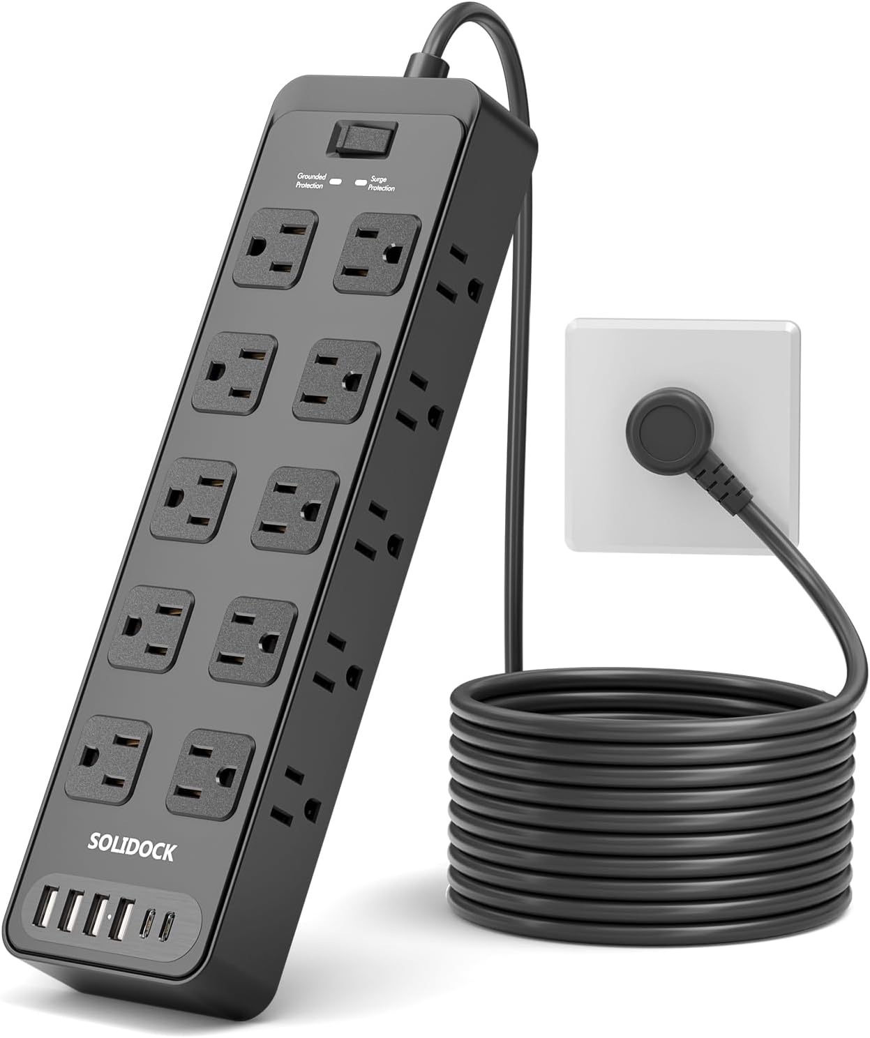 Power Strip Surge Protector with 20 AC Outlets and 6 USB Ports