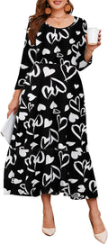LARACE 3/4 Sleeve Plus Size Casual Maxi Dress - Comfortable Fit