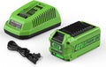 40V 6.5Ah Replacement Battery and Charger - Longer Run Time