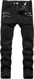 Baylvn Men's Designer Straight Slim Fit Patchwork Jeans - Trendy cold
