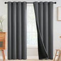 100% Blackout Curtains for Bedroom 52 x 84 in - Room Darkening Grey