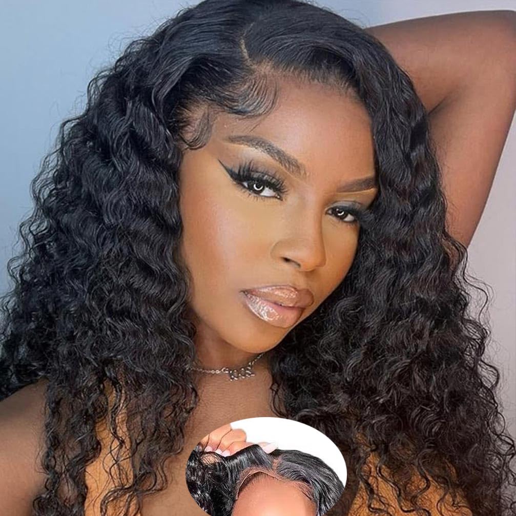 Glueless Wigs Human Hair Pre Plucked Deep Wave for Women