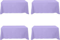 Lavender Tablecloth for 6 ft Rectangle Tables - 4 Pack