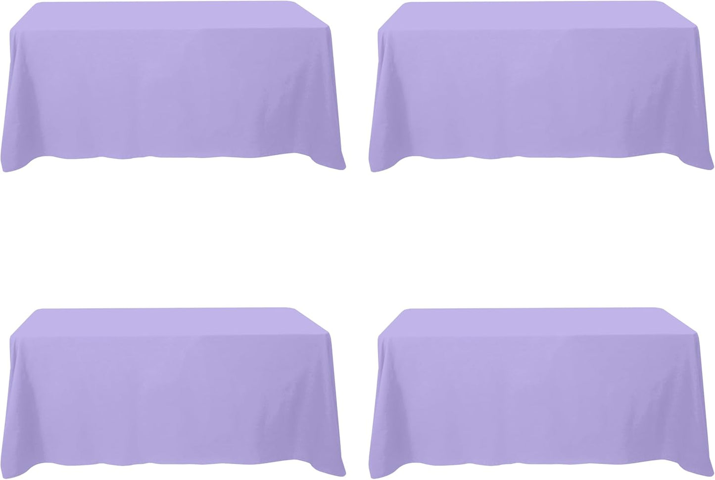 Lavender Tablecloths for 6 Foot Rectangle Tables - 4 Pack