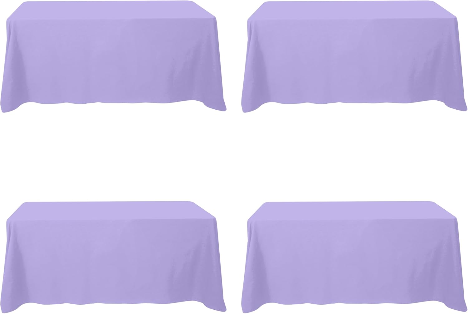 Lavender Tablecloths for 6 Foot Rectangle Tables - 4 Pack