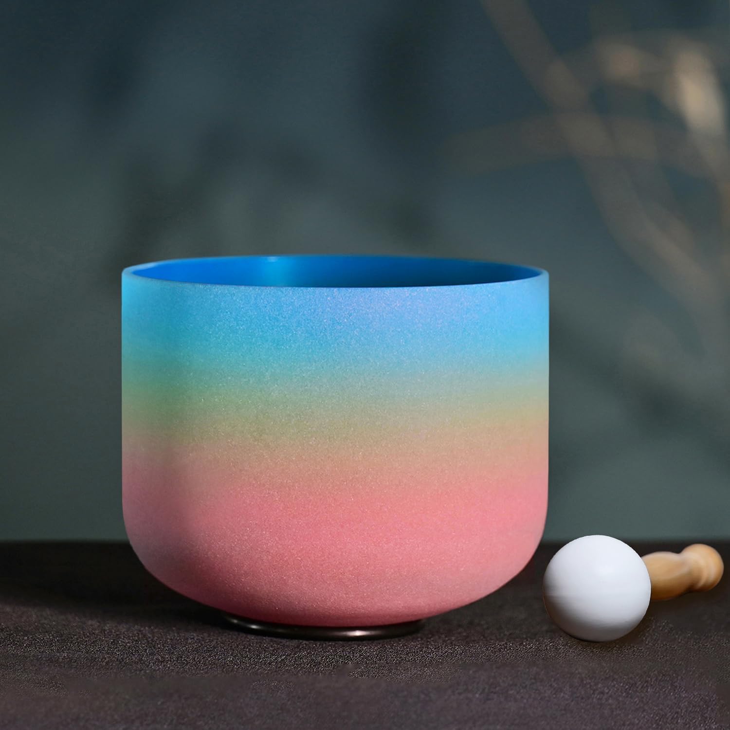 440HZ 8 Inch Rainbow Colored G Note Throat Chakra Singing Bowl