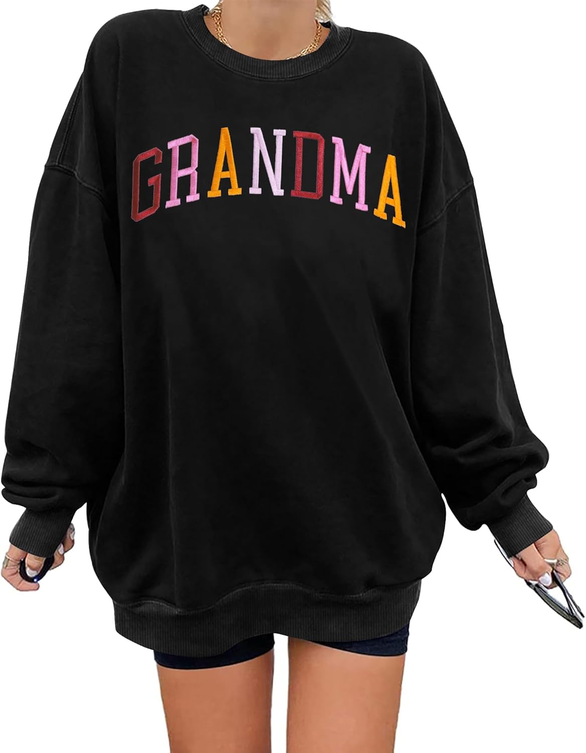 Cozy Grandma Sweatshirt - Embroidered Long Sleeve Top