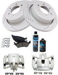 TRQ Rear Performance Brake Pad & Rotor Kit - Complete Rear Brake Kit
