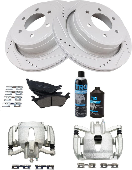 TRQ Rear Performance Brake Pad & Rotor Kit for Ford F-150