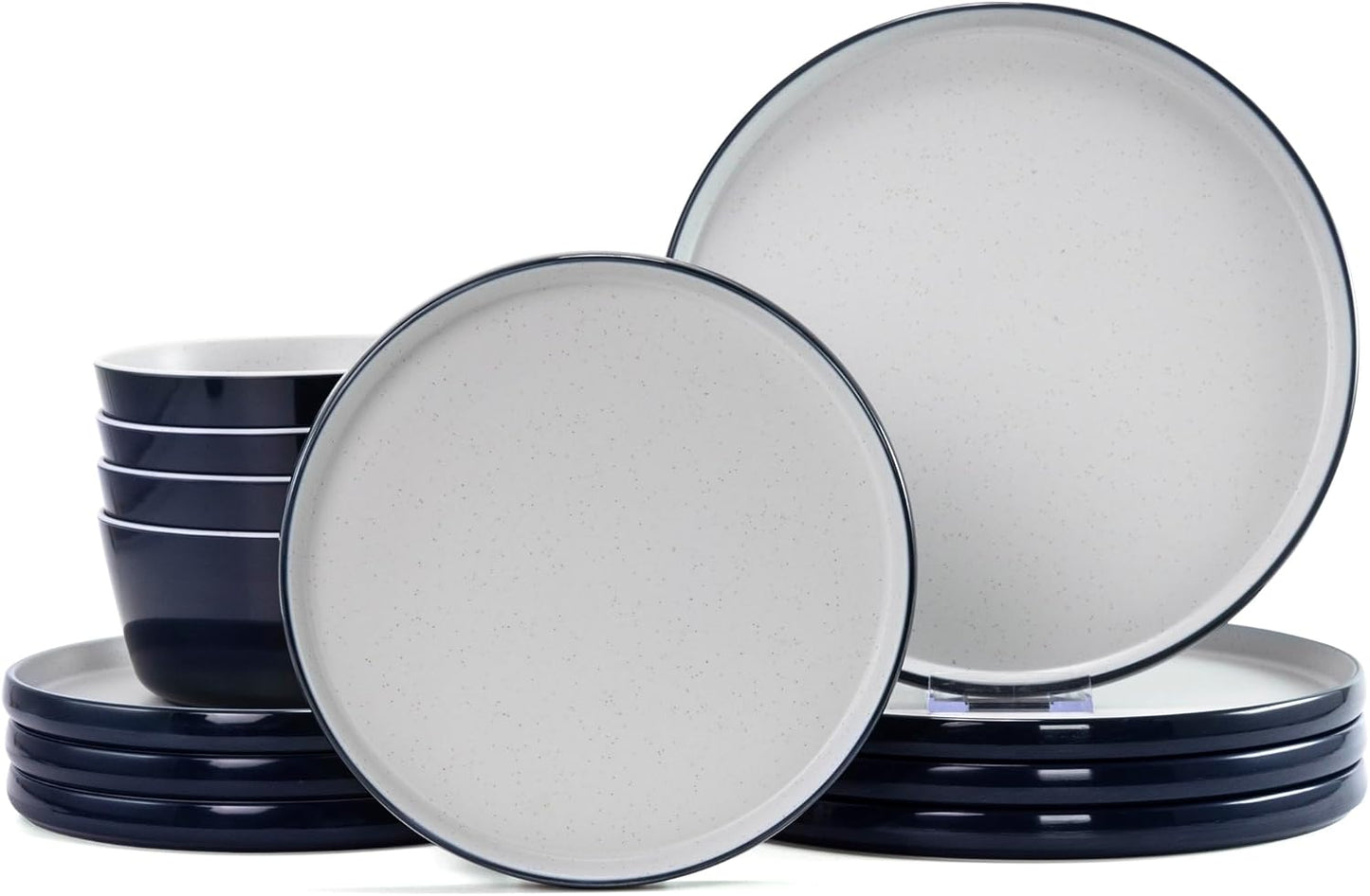 Melamine Dinnerware Sets for 4 - Lightweight and Durable Dishware