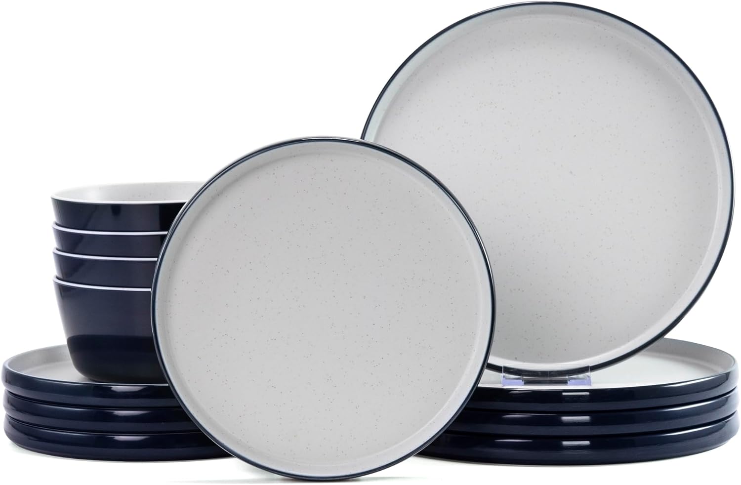 Melamine Dinnerware Sets for 4 - Lightweight and Durable Dishware