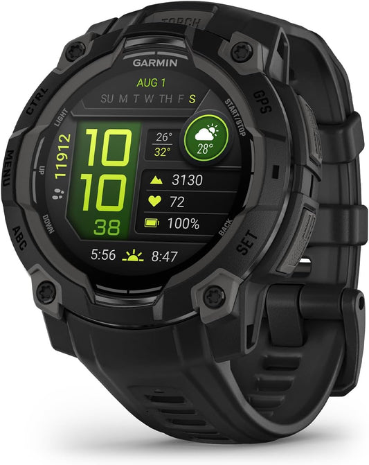 Garmin Instinct 3 Smartwatch: Durable Design, Bright AMOLED, Long Battery Life