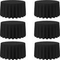 BRILLMAX 6 Pack Black Round Tablecloths 120 in - Durable Elegant Linen