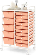 COSTWAY 15-Drawer Rolling Storage Cart for Home & Office