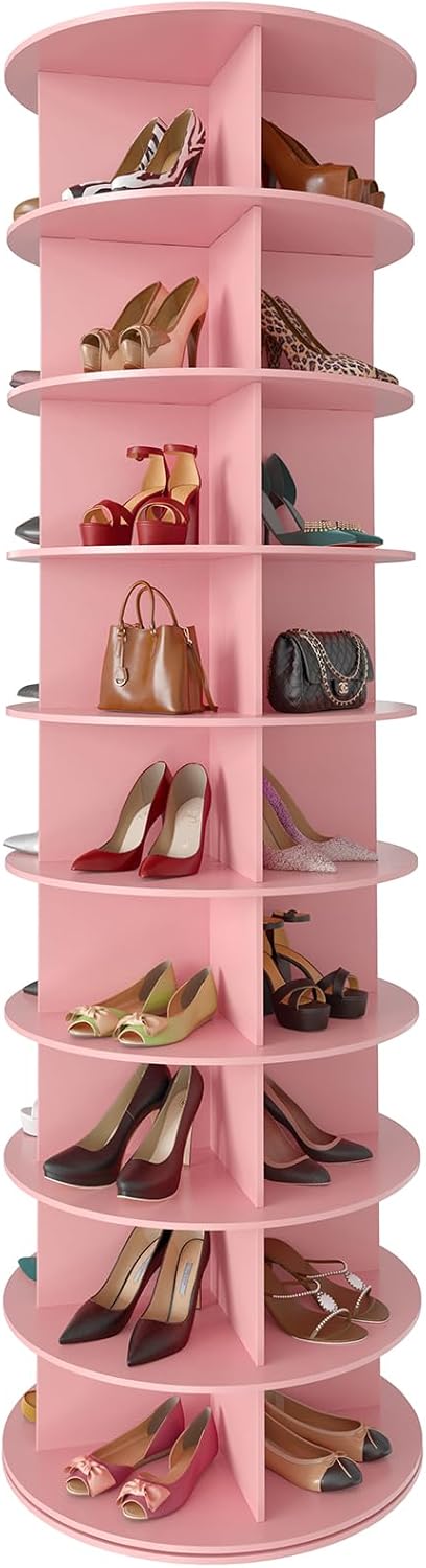 SpaceAid 9 Tier Rotating Shoe Rack Tower for Closet Organization