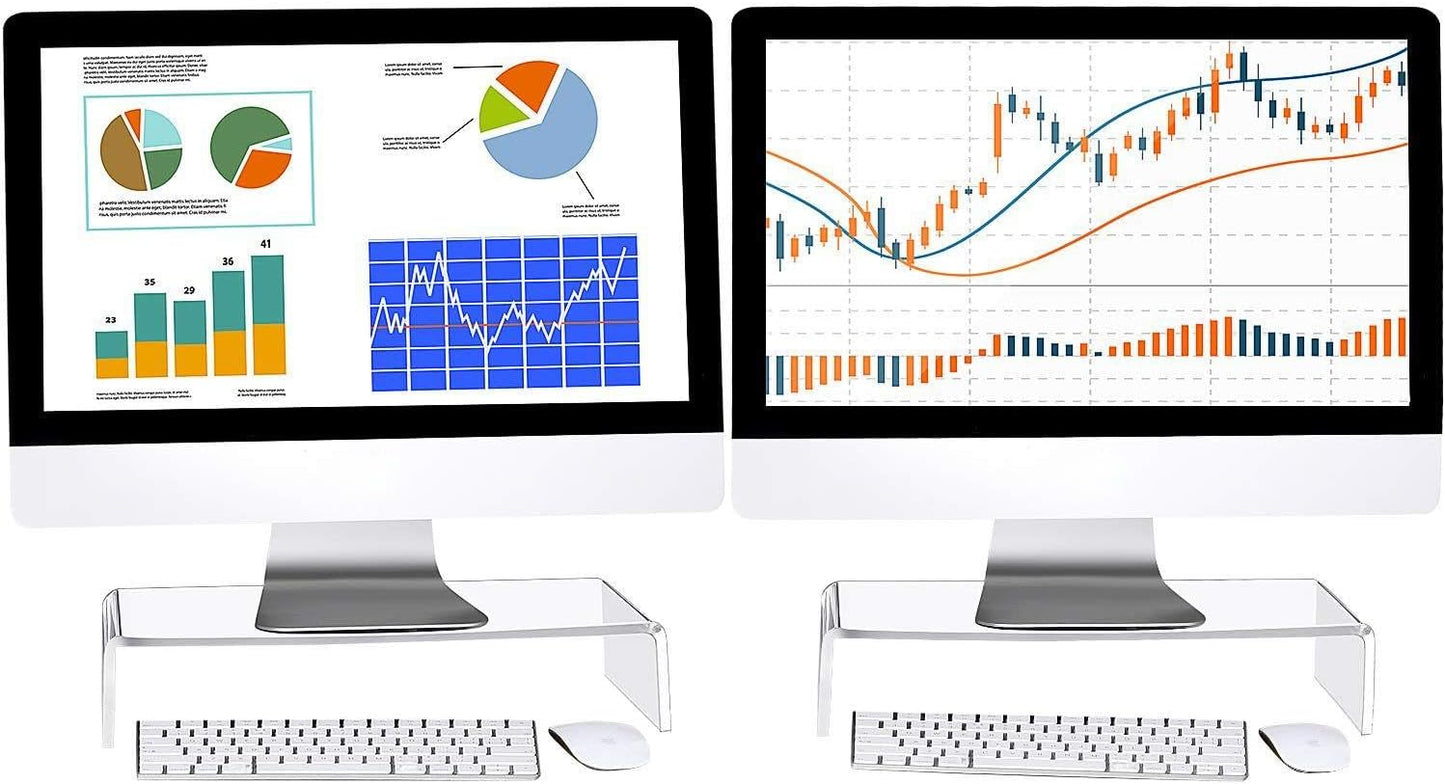 Acrylic Monitor Stand for Desk - Jetec Desktop Riser Organizer