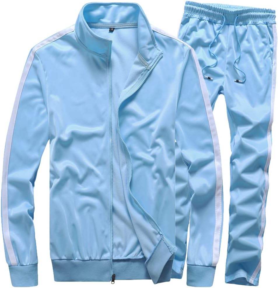 MACHLAB Men's Activewear Full Zip Warm Tracksuit Sports Set