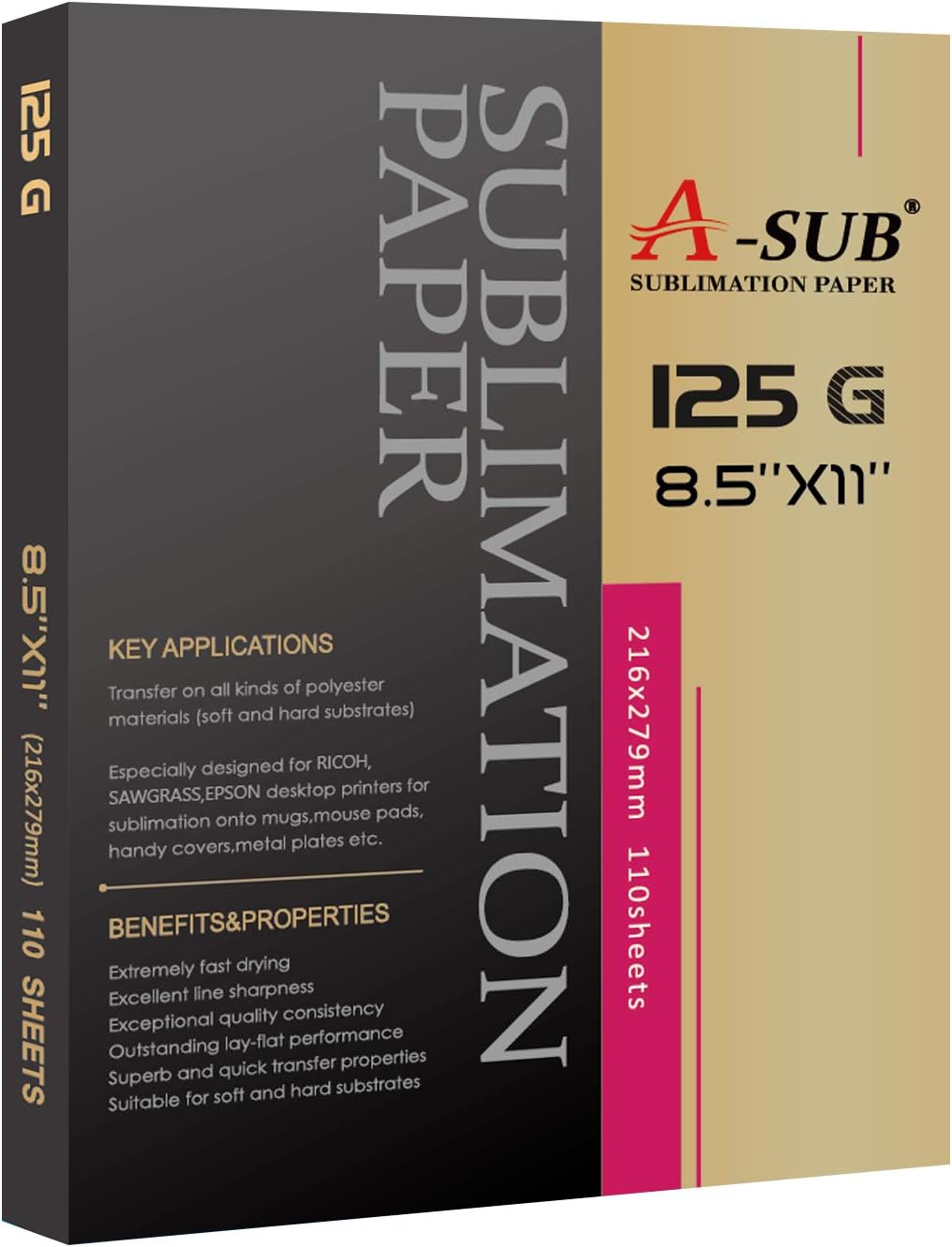 110 Sheets A-SUB Sublimation Paper | Compatible with Sublimation Printer