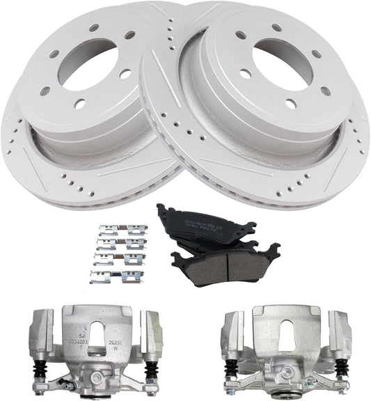 TRQ Rear Performance Brake Pad & Rotor Kit for Ford F-150