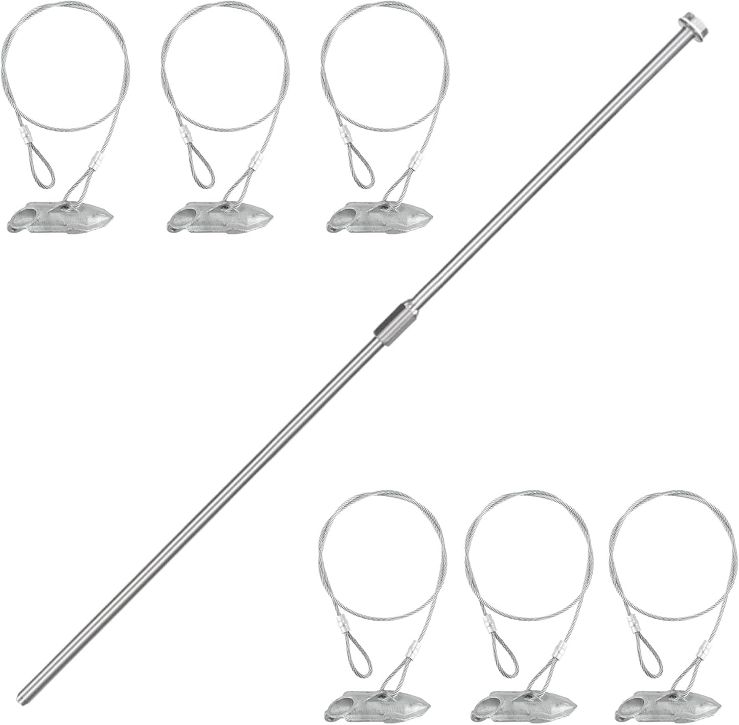 6 Pack Ground Earth Anchors with Drive Steel Tool for Security