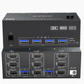 HDMI+2 DisplayPort KVM Switch 3 Monitors 2 Computers - Triple Monitor
