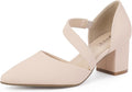 IN2 Women's Pumps Closed Toe Strappy Low Block Heels - Comfortable