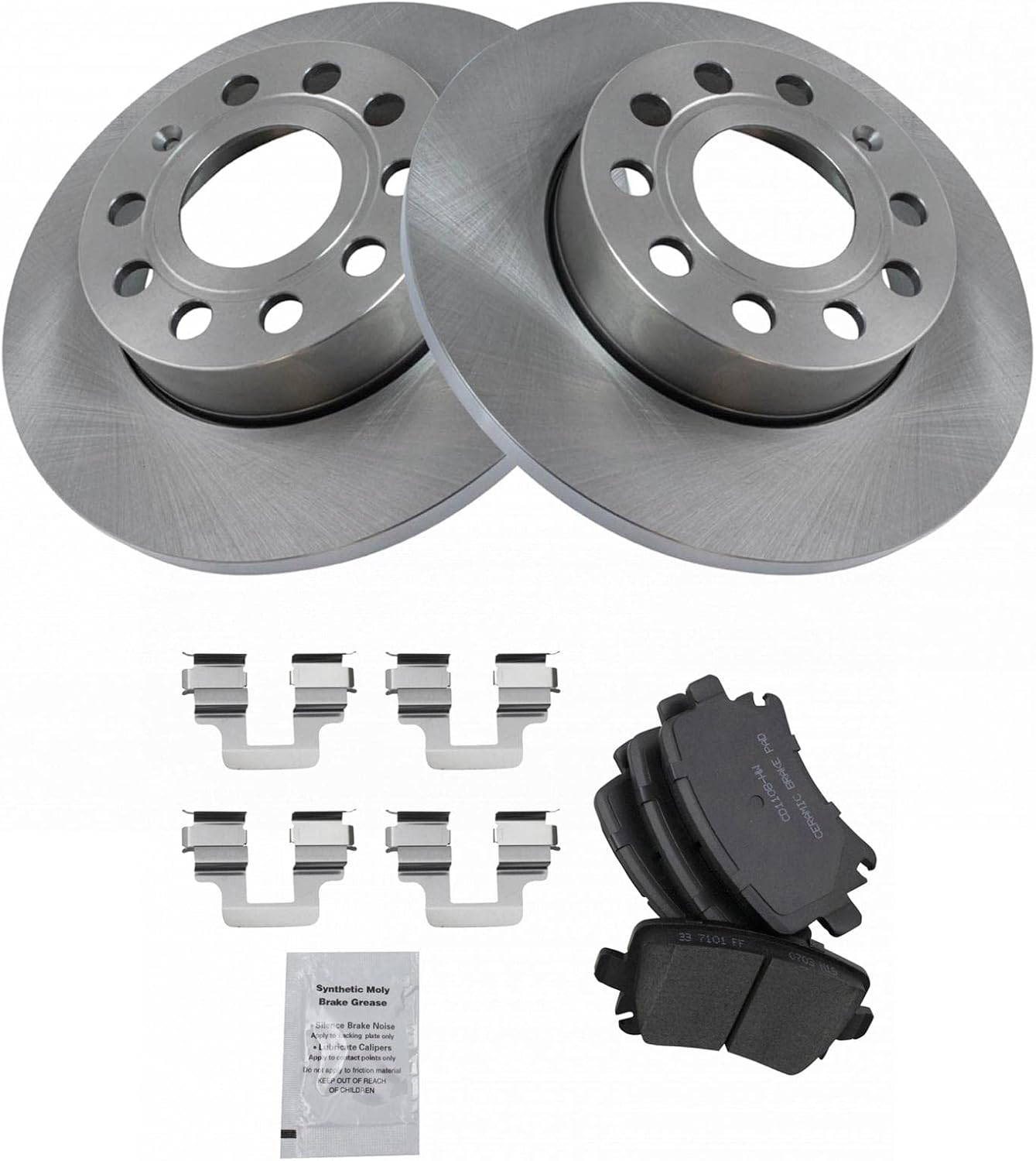 TRQ Rear Brake Pad & Rotor Kit for Audi A3 and VW Jetta