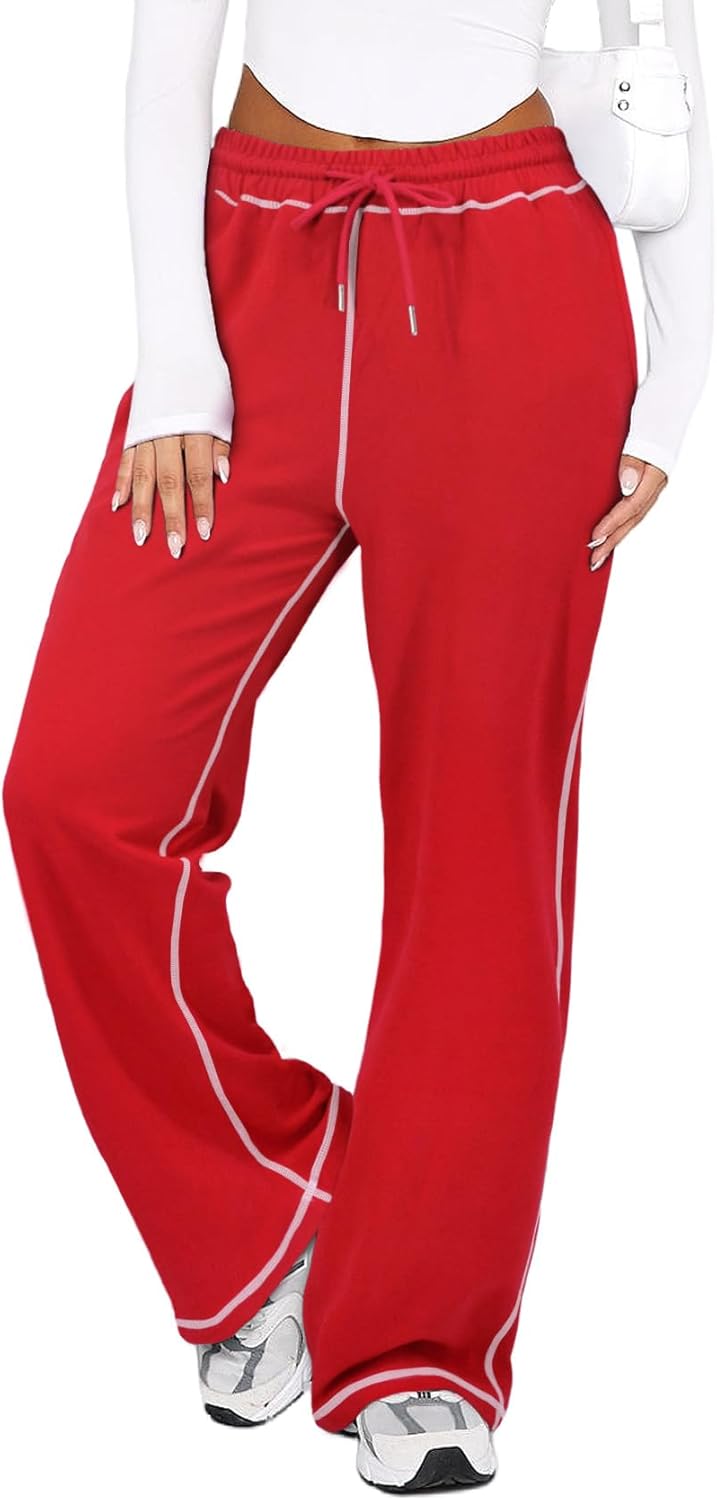 Track Pants Women Joggers Soft Wide Leg Sweatpants for Comfort