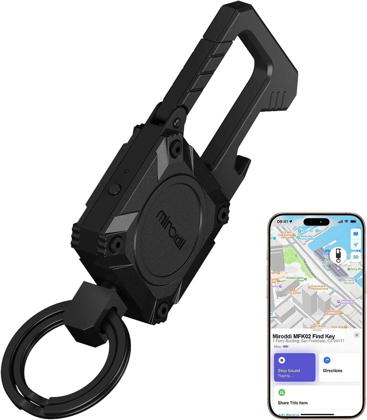 Miroddi Keychain with Smart Tracker: Heavy Duty Key Finder