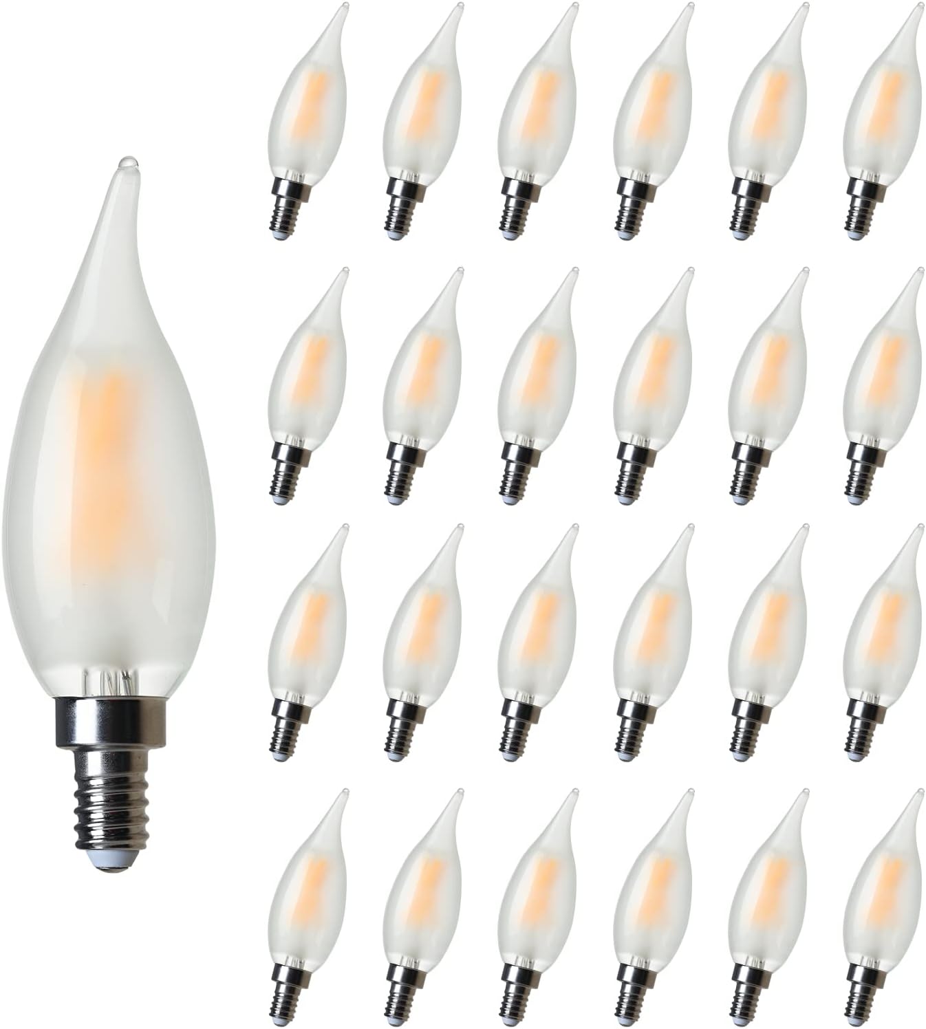Frosted LED Candelabra Light Bulb 40W Equivalent Soft White