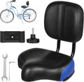 Bike Seat with Backrest - Oversized Padded Saddle for Comfort