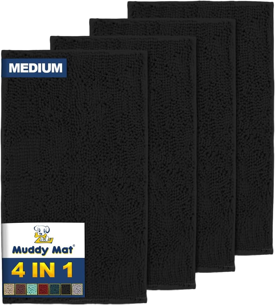 Muddy Mat 4-Piece Microfiber Door Mat for Clean Floors