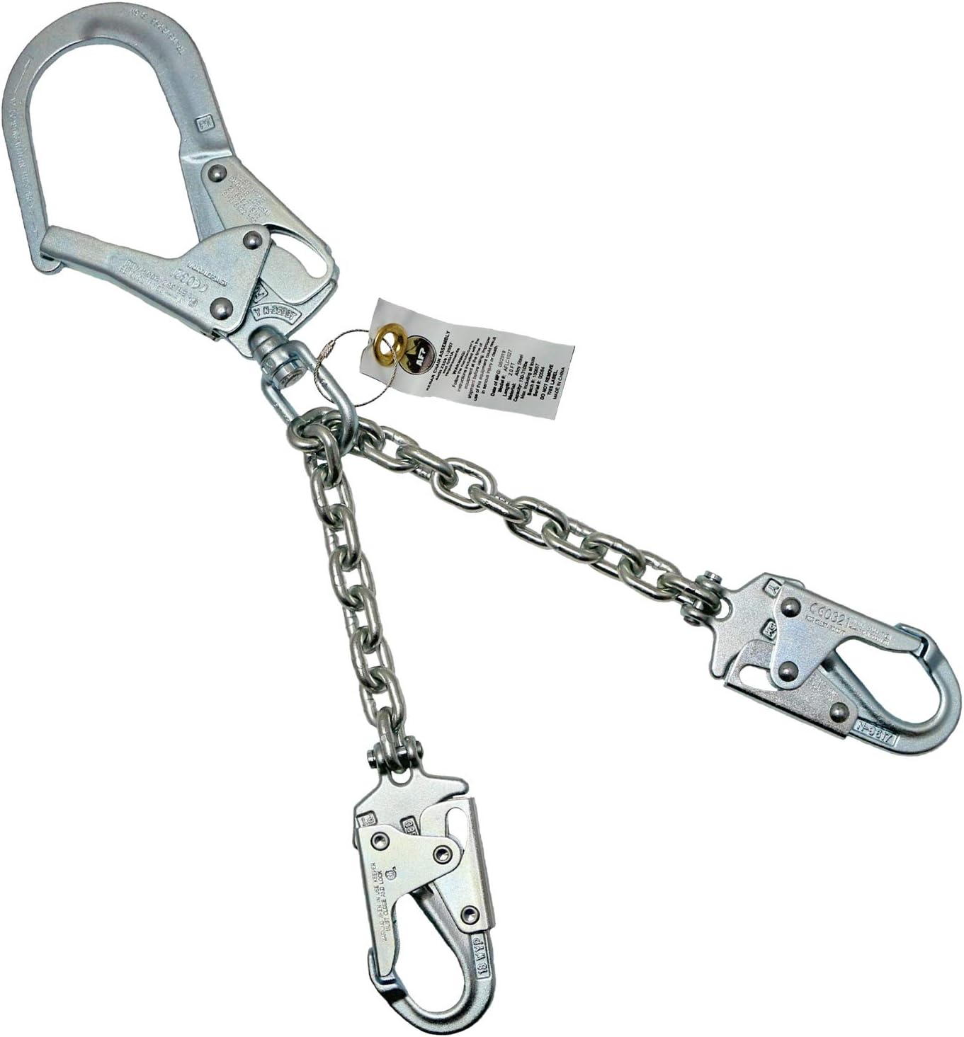 Rebar Positioning Chain Assembly with Swivel Hook for Safety
