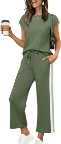 Two Piece Sets for Women Summer Vacation Outfits - Cap Sleeve Match