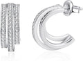 IMOLOVE Huggie Ear Cuffs - Moissanite Stud Earrings for Women