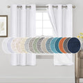 PrinceDeco Linen Texture 100% Blackout Curtains 64 in - Energy Saving