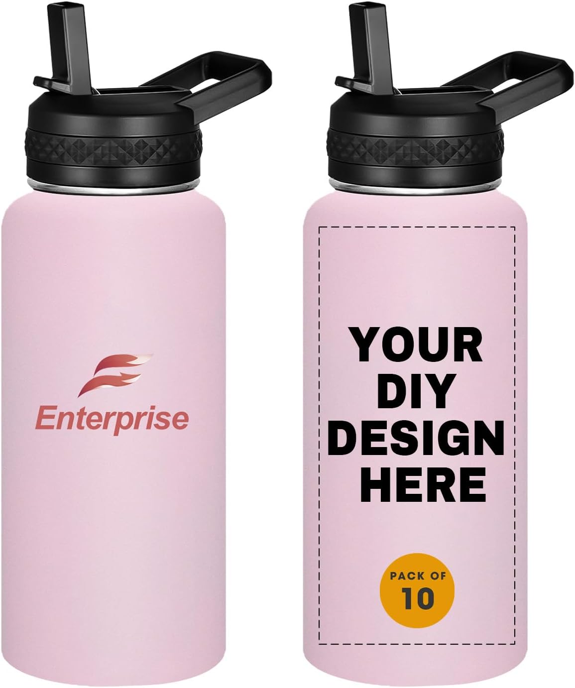 Personalized Custom Water Bottles 32oz Double Wall Stainless Steel