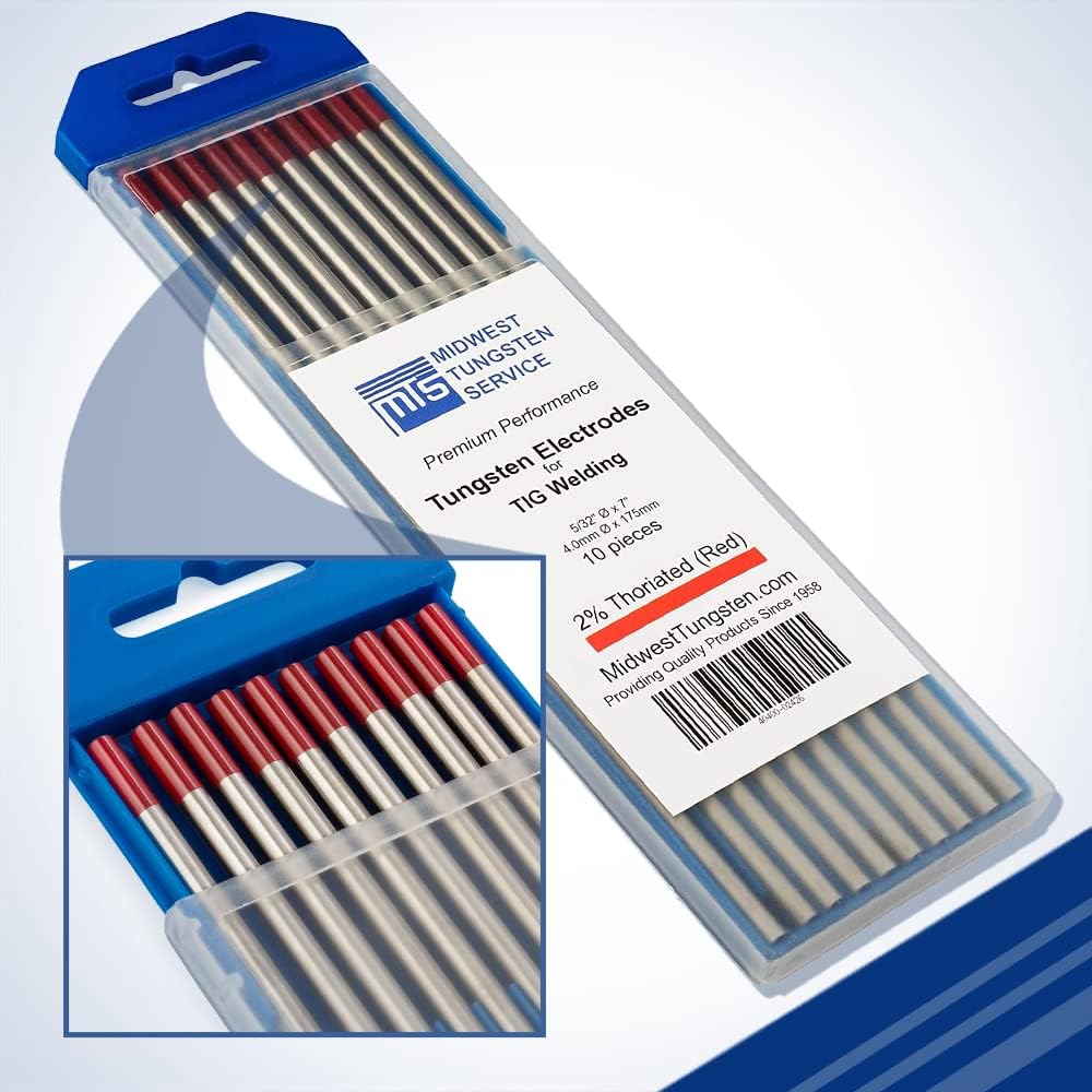 Midwest Tungsten Service TIG Welding Electrodes 10-Pack Red