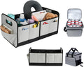 Car Trunk Organizer with Built-In Insulated Cooler Bag - Collapsible
