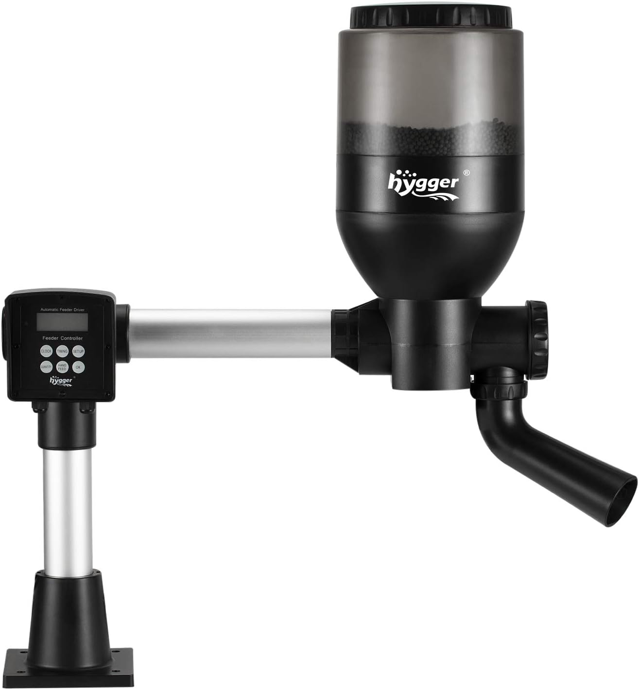 hygger LCD Control Automatic Pond Fish Feeder with 5.5L Capacity