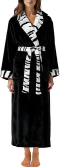 Womens Long Plush Hooded Bathrobe - Plus Size 2X White Tiger
