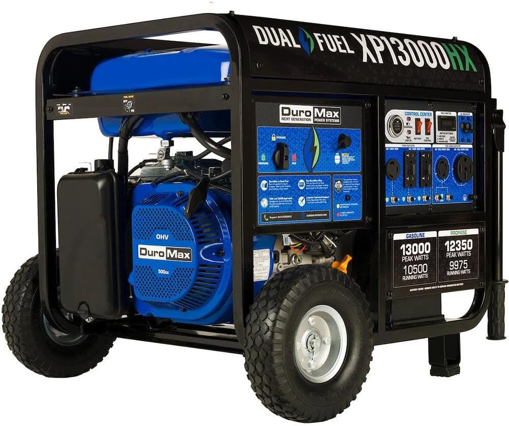 DuroMax XP13000HX Dual Fuel Generator for Home Backup Power