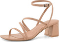 Shoe'N Tale Strappy Heels for Women Low Chunky Block Heel GOOD