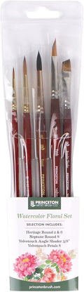 Princeton Watercolor Floral Brush Set - 5pc for Artists